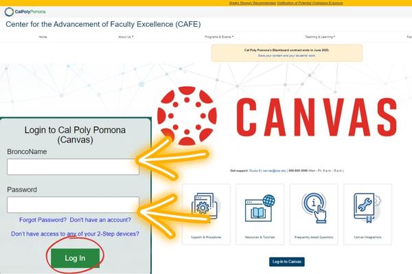 CPP Canvas Login Online Learning Mobile App Cal Poly Pomona