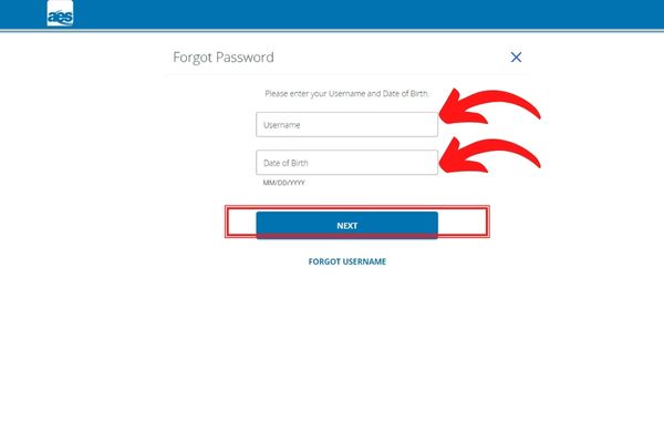 reset password for AES Student Loans account