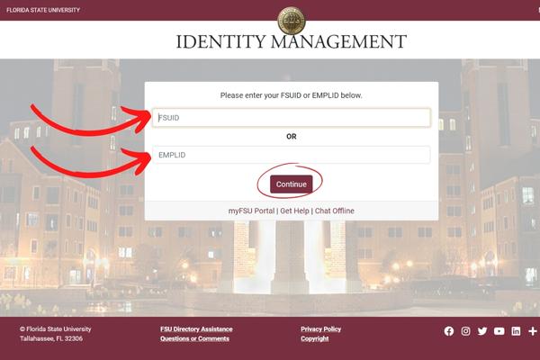 reset password for FSU Canvas account