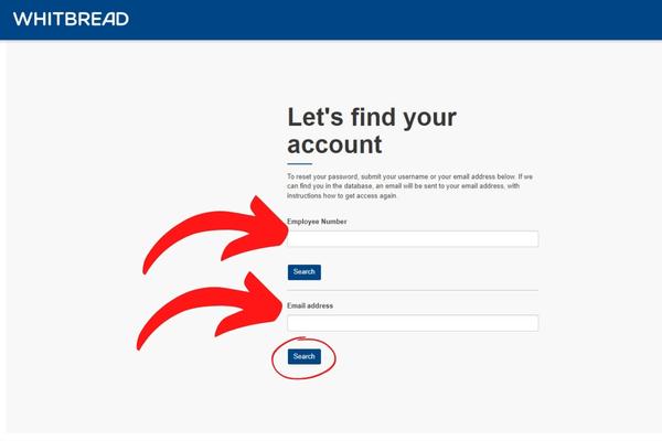 reset Password & Username On Online Whitbread account