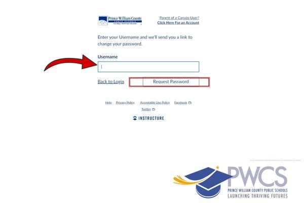 Recover password for PWCS account Canvas