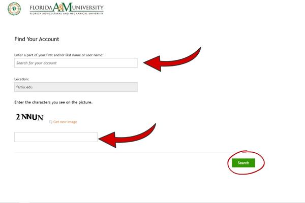 Reset Password for Canvas Florida A&M University account