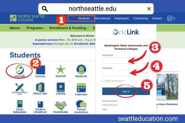 North Seattle College Students CtcLink Login Process 