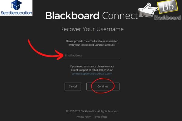 Recover your Username for blackboard account