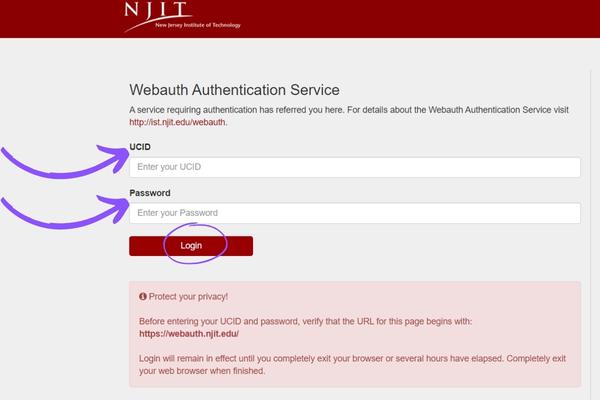 NJIT Canvas signin by website